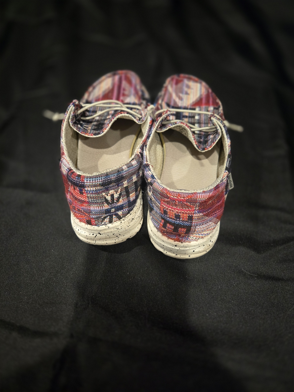 Hey Dude Patterned Woven Slip-On Shoes - Red, Navy, Cream, Tan - Picture 2 of 4